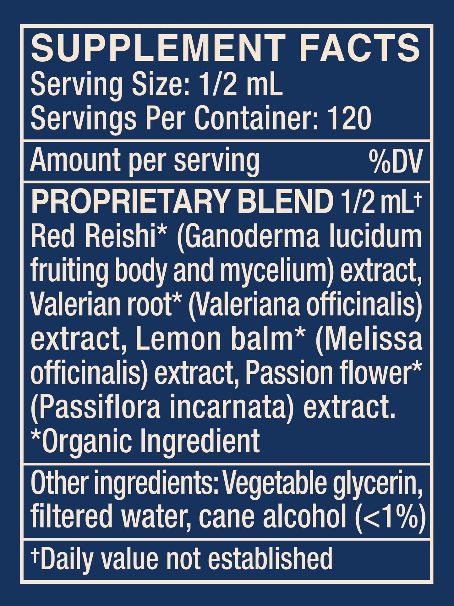 Supplement facts for Forager's dream.